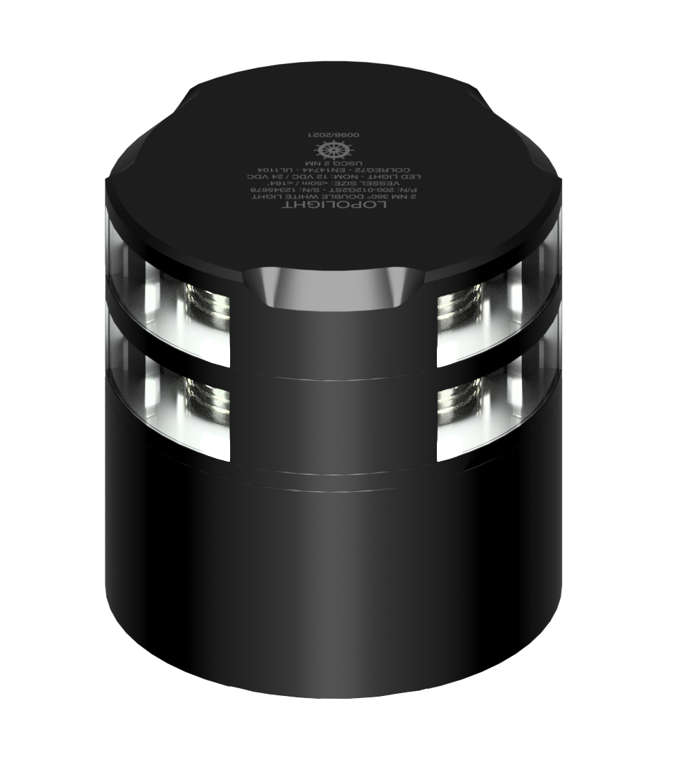 2nm 360° White, Double, black w/Conn & Alu-base CD